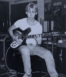 Rehearsing with my band at age 17
